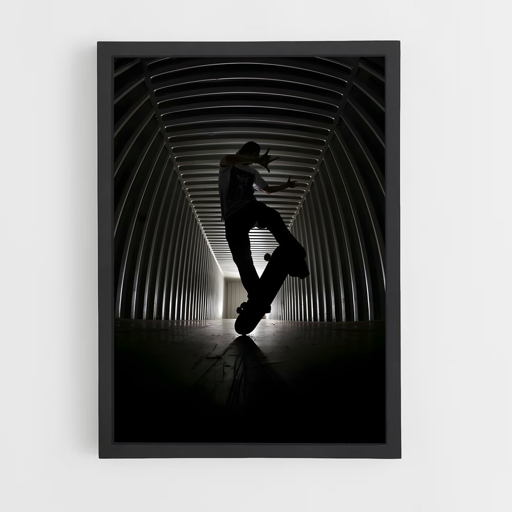 Poster Tricks dans le Tunnel – affiche Skateboard (vue 2)